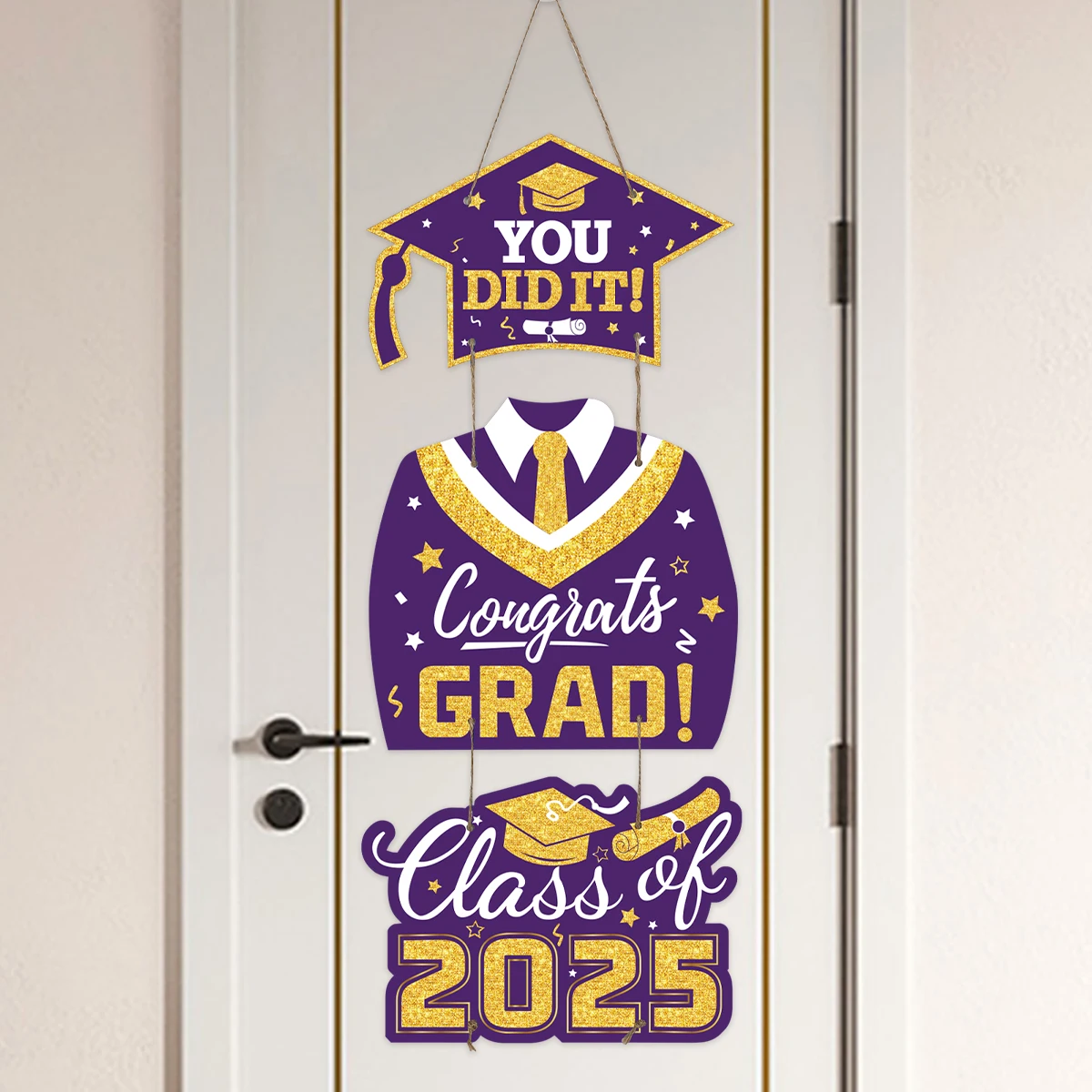 Graduations Paper Door Hanging Graduation Gown Hat Decorations Congrats Grad Party Graduation Decorations 2025 Party Supplies