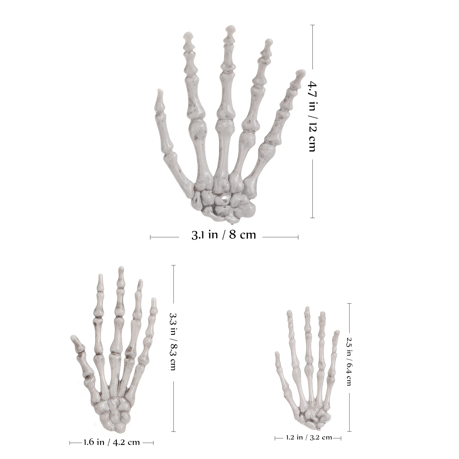 Ornamento de mão de caveira de Halloween, decoração de mão para casa assombrada, adereços de cena de festa, reunião de carnaval de terror