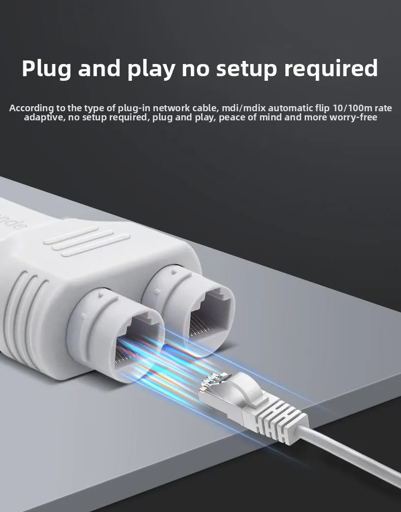 표준 100M 1입력 2출력 방수 POE 익스텐더/리피터, PoE 스위치 IP 카메라용 30W 고출력 플러그 앤 플레이