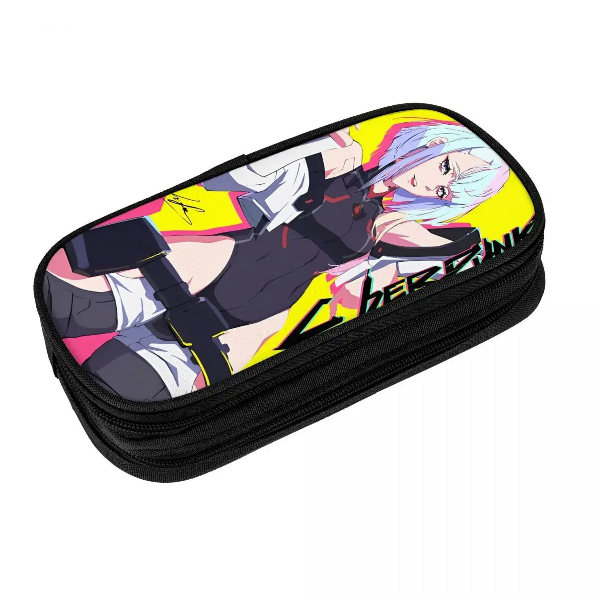 Fun Cyberpunk Edgerunners Rebecca Anime Pencil Case Pencilcases Pen Box for Girls Boy Big Bags School Supplies Zipper Stationery