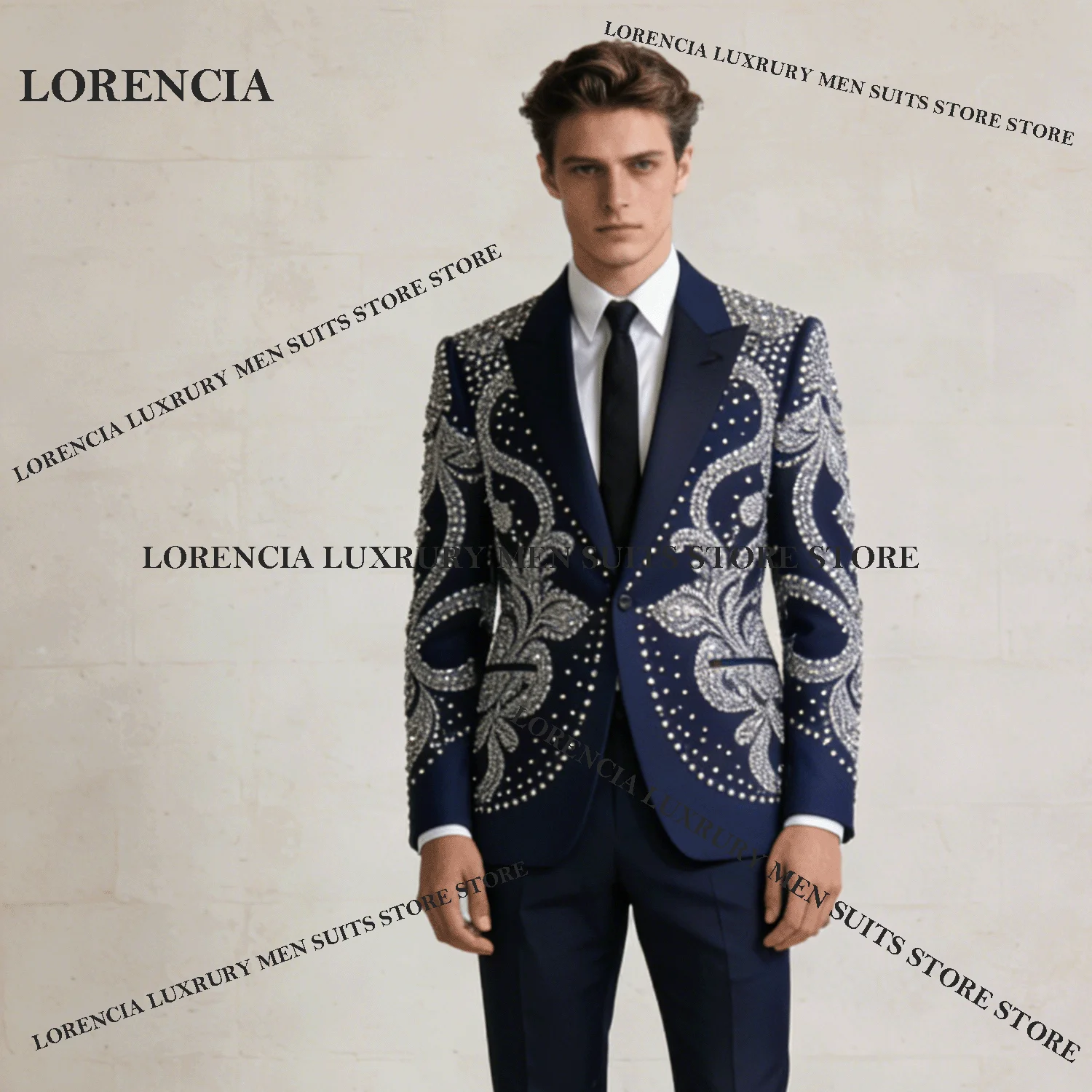 

Glittle Velvet Men Suit 2 Piece Set Customized Wedding Tuxedos High End Crystal Ornament Groom Male Blazers Slim Fit Ropa hombre