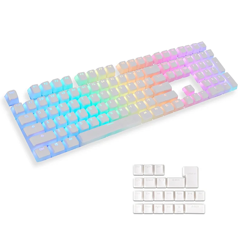 Transluzenten Keycap für Mechanische Tastaturen Diy Keycap Rosa Doppel Schuss PBT Schwarz Volle 104/108 Schlüssel Set Pudding Tastenkappen mit ISO
