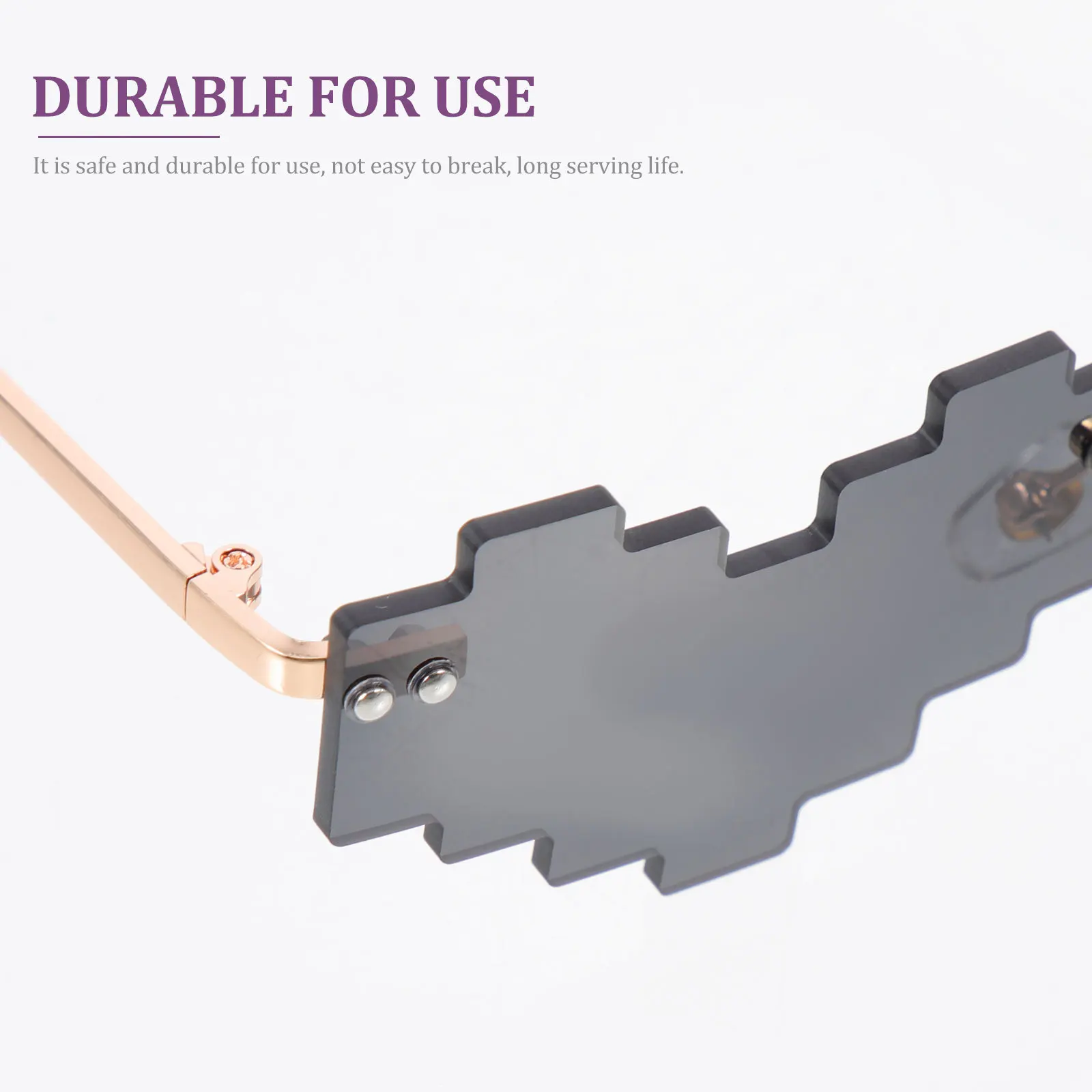 

1Pair Uv Protection Rimless Heart Shape Sunglasses Lightweight Fun Party Prop Unique Photo Glasses Heart Shape Sunglasses