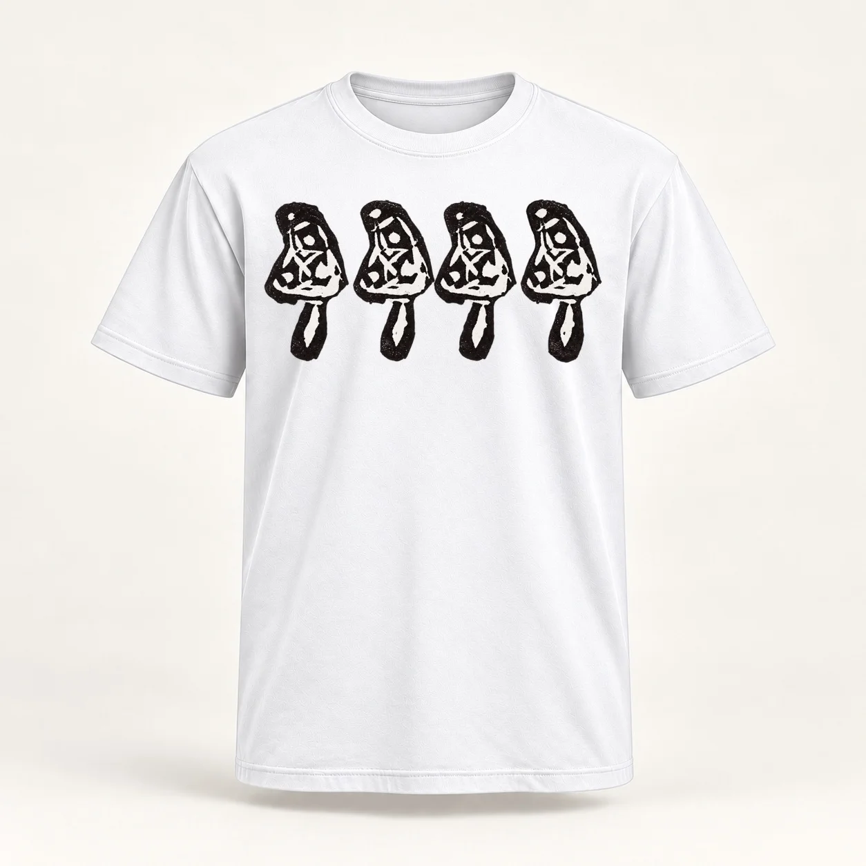 mushroom linocut Classic T-Shirt g man t shirts for men funny t shirts cotton shirt shirt summer T-Shirt