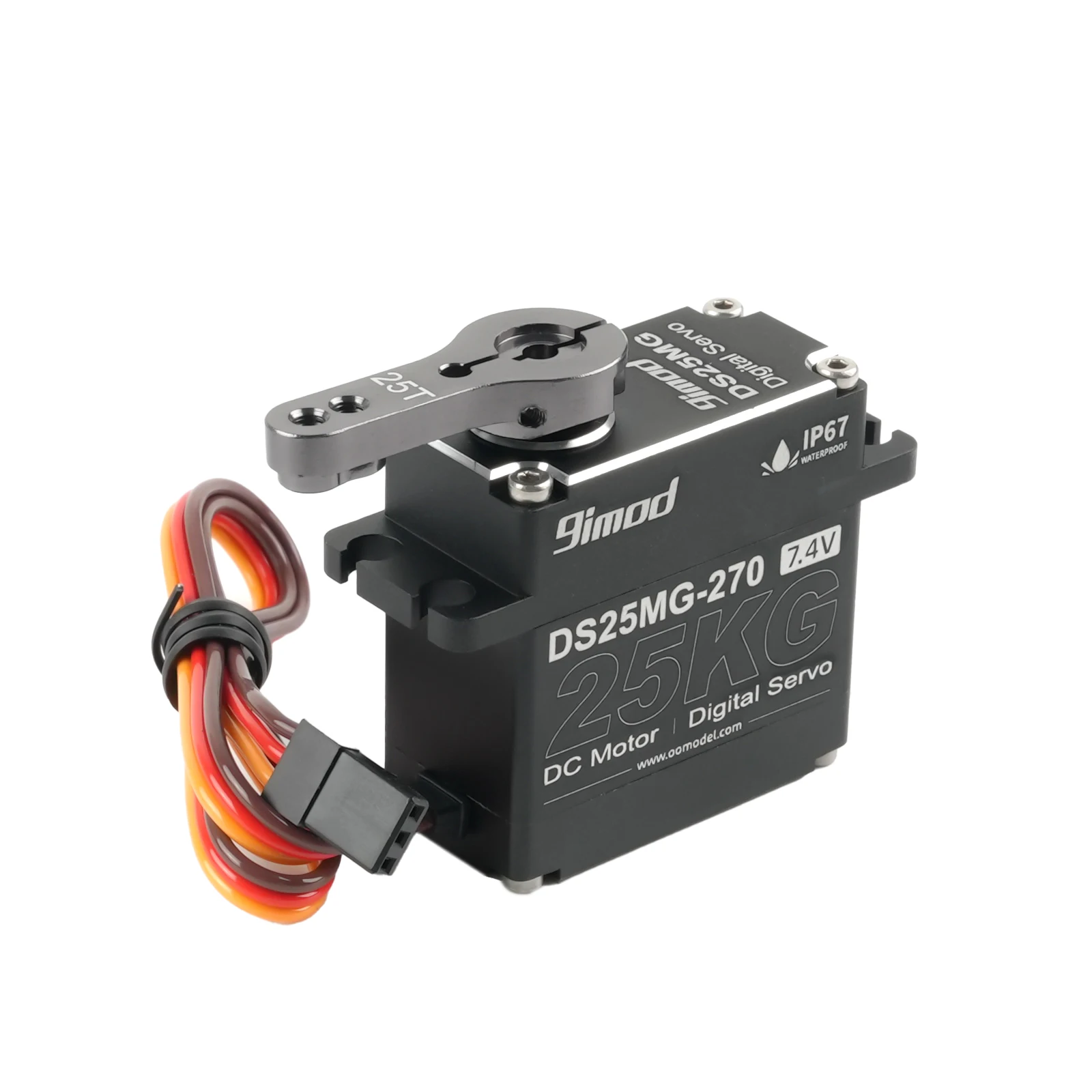 DS25MG 25KG Digital Servo IP67 Waterproof Metal Gear 180 270 Degree Angle Controllable Cored Motor RC Car Robot Model DIY Parts