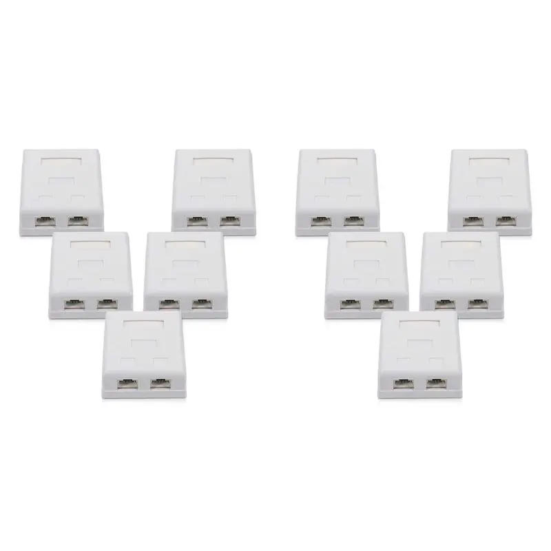 

Эффективная сетевая розетка RJ45 10X - Экранированная настенная двойная розетка с портом для кабеля Ethernet LAN CAT6A