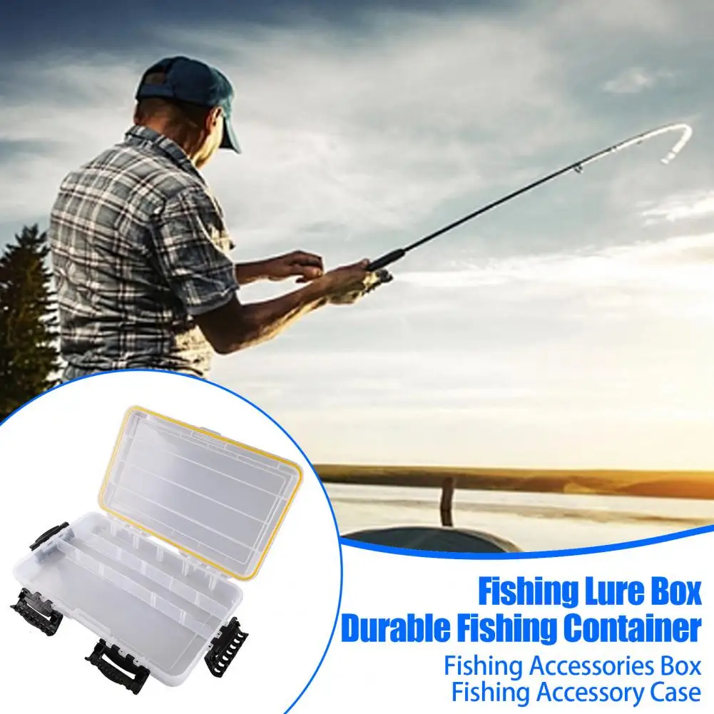 Removable Partition Lure Box Portable Waterproof Fishing Lure Box with Detachable Baffle Capacity Transparent for Baits