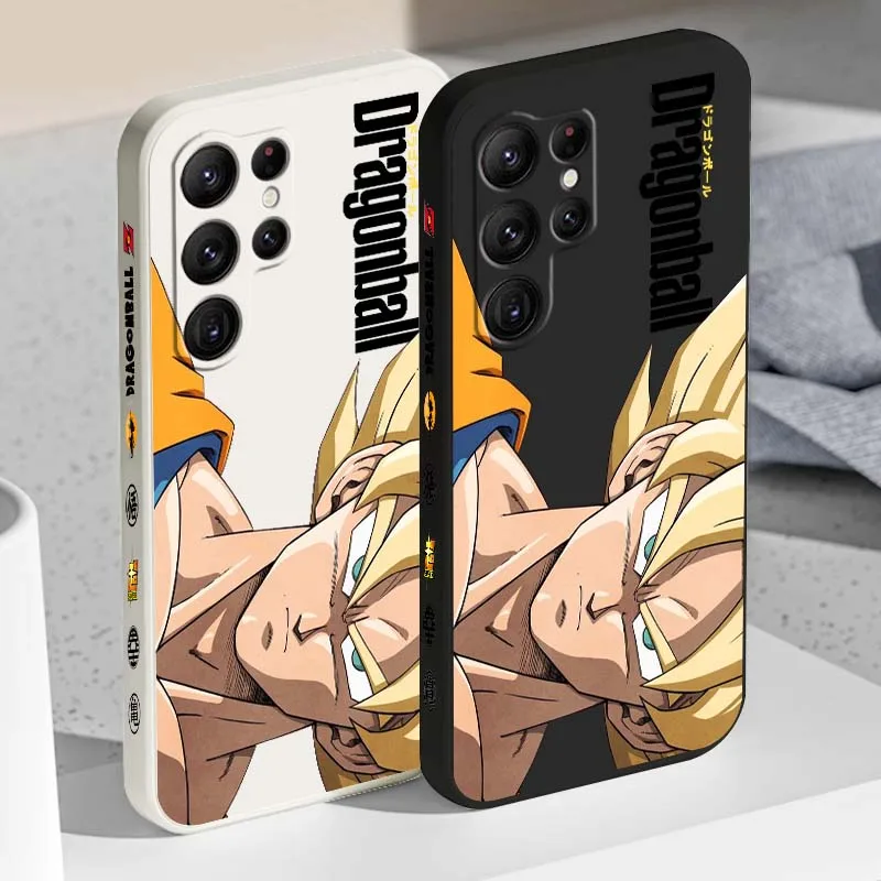 Dragon Ball Son Goku Cool Telefoon Case Voor Samsung Galaxy S25 S24 S23 S22 S21 S20 Ultra Plus FE 5G Vloeistof Links Touw Cover
