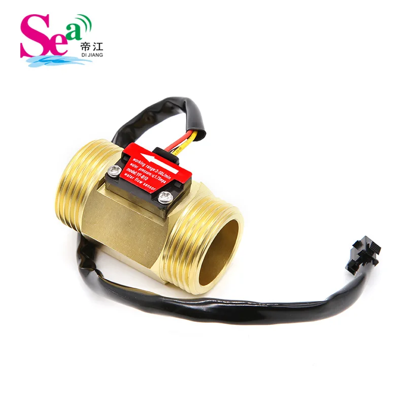 Water Flow Sensor B10 Copper Industrial Chemical Water Flow Meter Turbine 1 Inch Farmland Irrigation