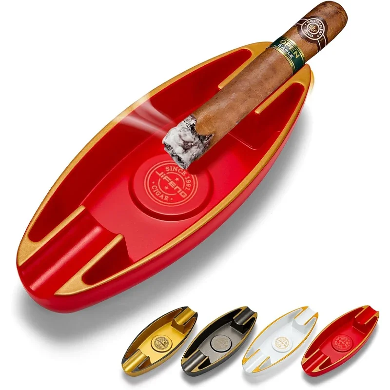 

Monsoon boat shaped cigar ashtray lightweight and portable ashtray luxurious and atmospheric dual slot for home office outdoor