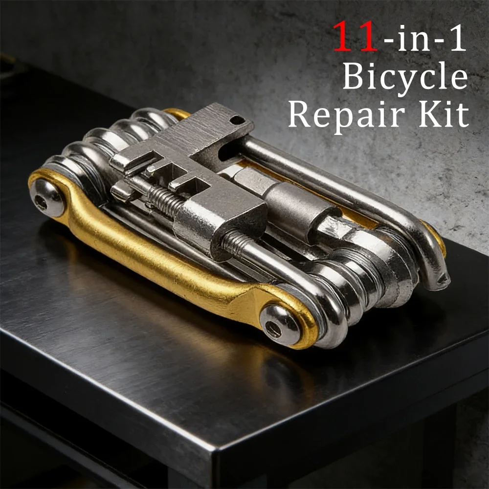 AliExpress NONE 11 in 1 Bike Multitool Kit Stainless Steel Mini Lightweight Tool for Bicycle Chain Hex Spoke Wrench Screwdriver Repair Cycling