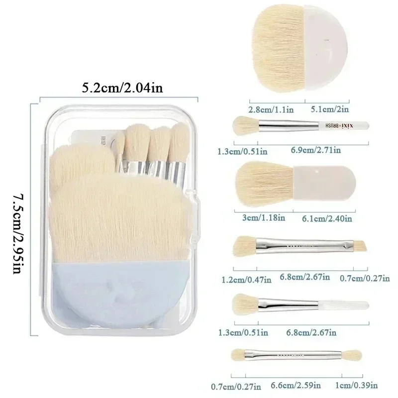 Mini pinceaux de maquillage portables professionnels, fond de teint, correcteur, ombre à barrage, fard à joues en poudre, outil de maquillage de beauté, nouveau, ensemble de 6 pièces