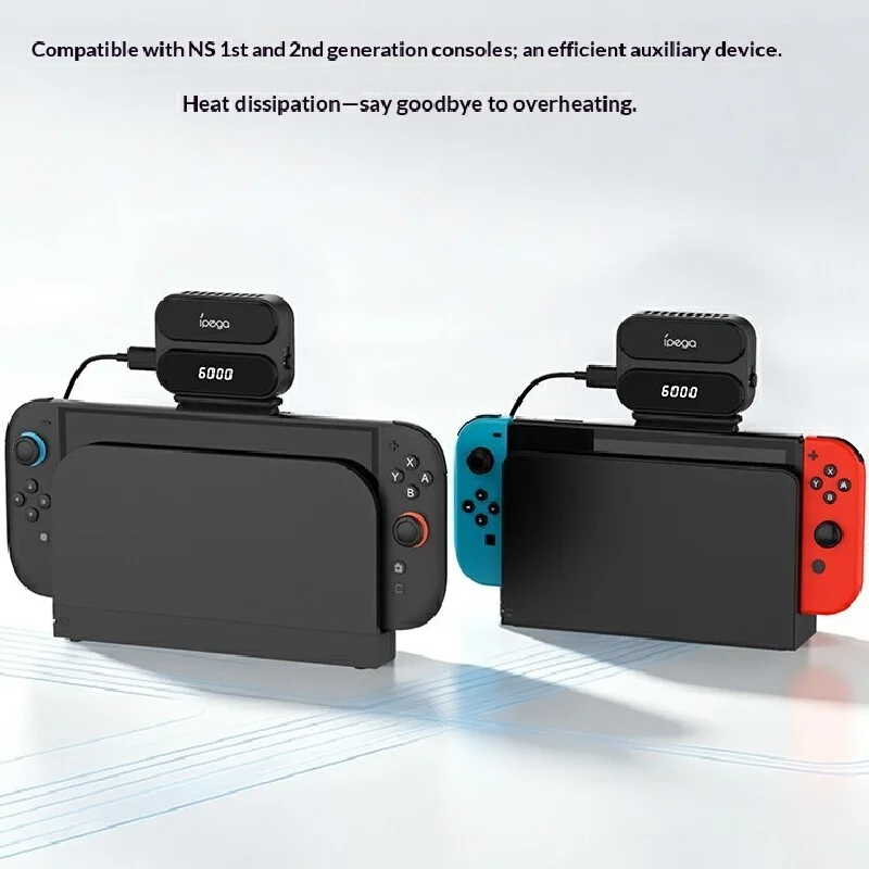 Switch Game Accessories Ipega Cooling Fan For Switch And Switch 2 Digital Display 3 Speed Adjustable Heat Dissipation Cooler Use