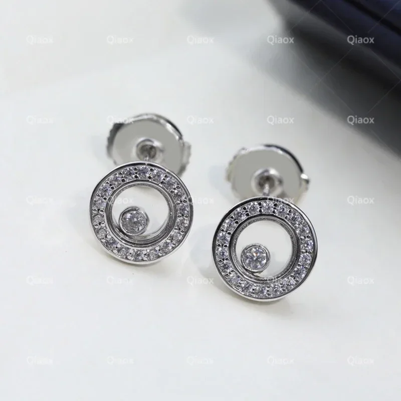 CY Hot classic 925 sterling silver round single diamond earrings for ladies delicate luxury brand jewelry party Christmas gifts