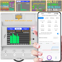 AC85-265V 100A Tuya WIFI Din Rail Smart Switch Remote Control Digital Power Energy Volt Amp Kwh Frequency Factor Meter