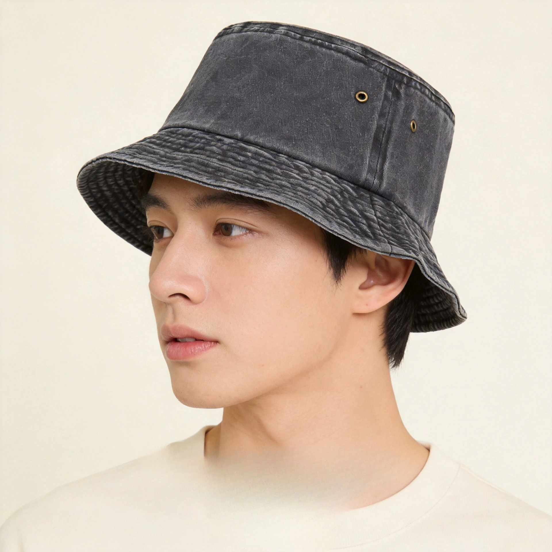 1 washed old hat women's spring and autumn retro casual bucket hat men's Japanese versatile basin hat tide brim