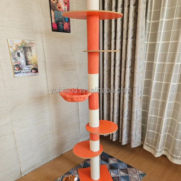 

Wood Cat Tree House Condos Wooden Cat Tower with Sisal Rope Scratching Posts Climbing Frame Toy Cat Products