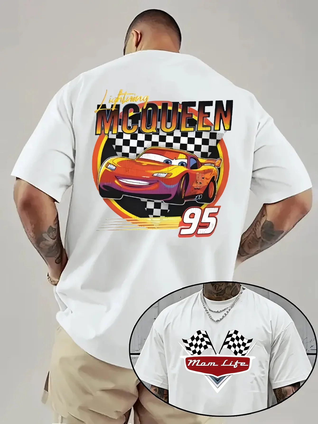 تي شيرت ديزني كار بأكمام قصيرة، ملابس محيطية لسباق الرسوم المتحركة الصيفية للأطفال من الرسوم المتحركة لايتنينج ماكوين #1