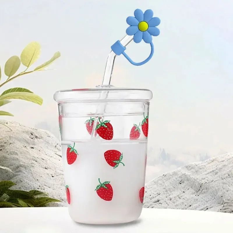 Straw Toppers for Stanley Cup, Gorvalin 10mm/0.4inch Silicone Drinking Straw Cover Flower Cap Cute Cloud Straw Protector Toppers