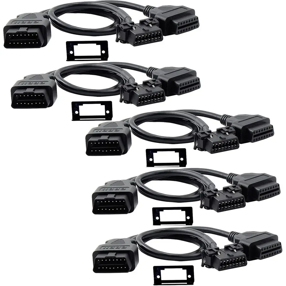 

Комплект из 5 OBD2 OBD II 16-контактных Y-образных разветвителей (кабель J1962) с 1 штекером на 2 гнезда, для крепления под панель или для самостоятельной диагностики/удлинения.