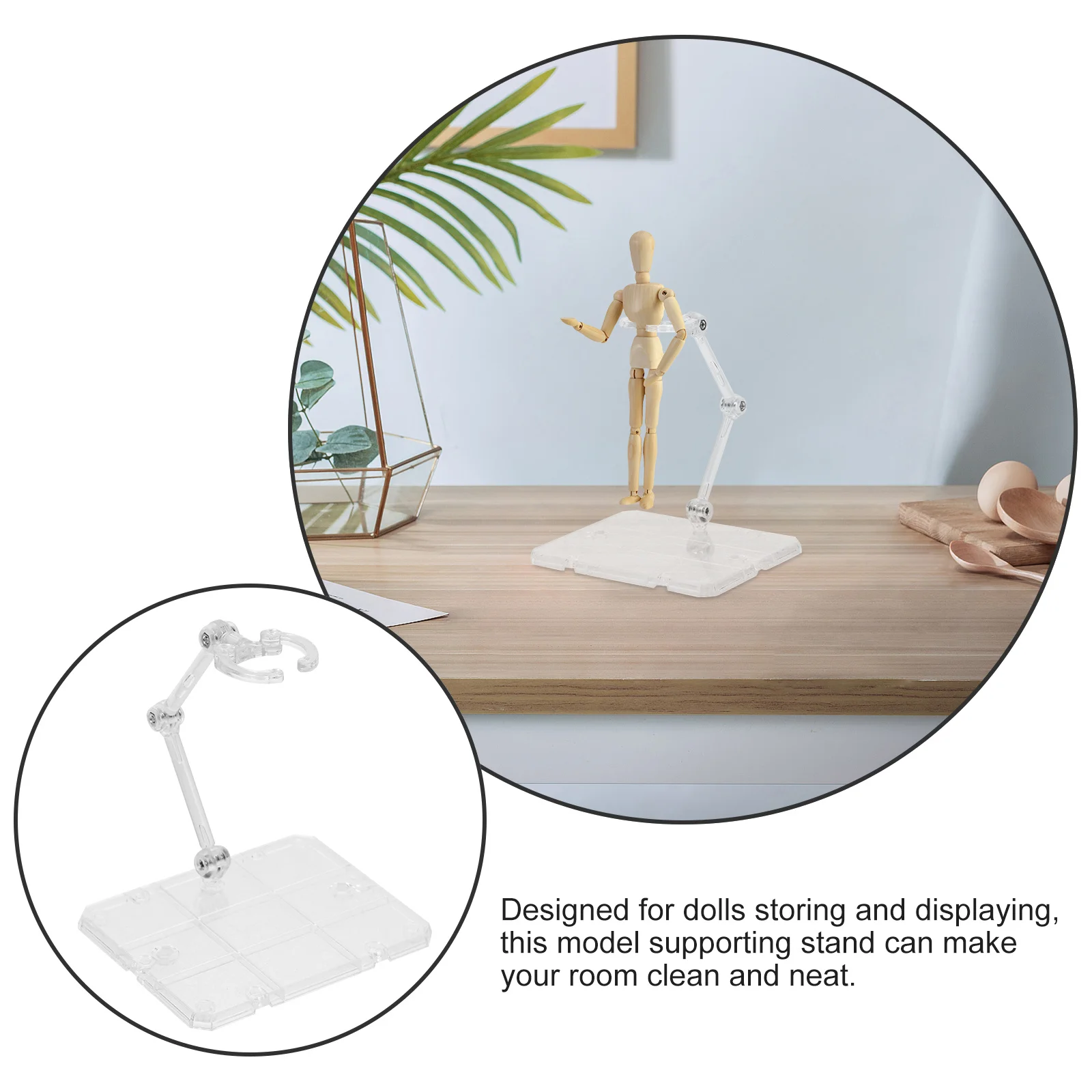 

Action Figure Stand Plastic Adjustable Stable Display Holder Desktop Supporting Rack for Home Store Supermarket Display