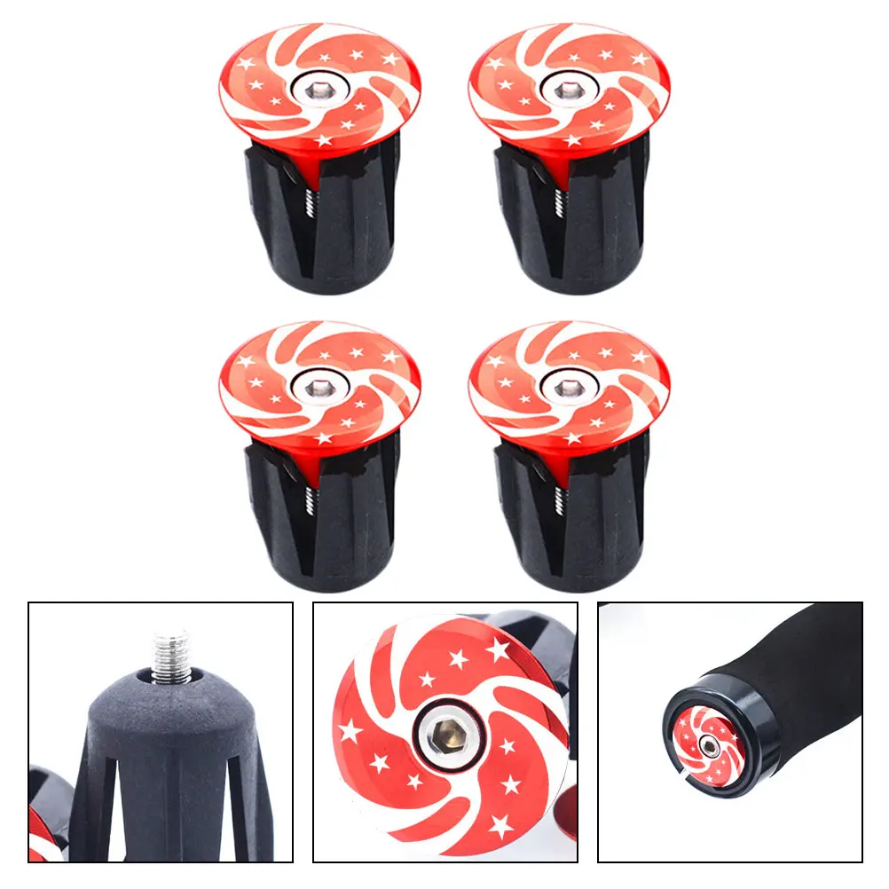 

4 pcs Aluminum Alloy Handlebar End Plugs Anti-Slip Ergonomic Grips For Mountain Road Folding Bikes Durable Easy Installation