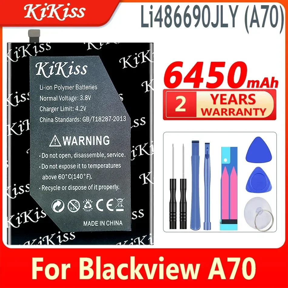 6450mAh KiKiss Powerful Battery Li486690JLY (A70) for Blackview A70 A 70 Mobile Phone High Capacity Batteries