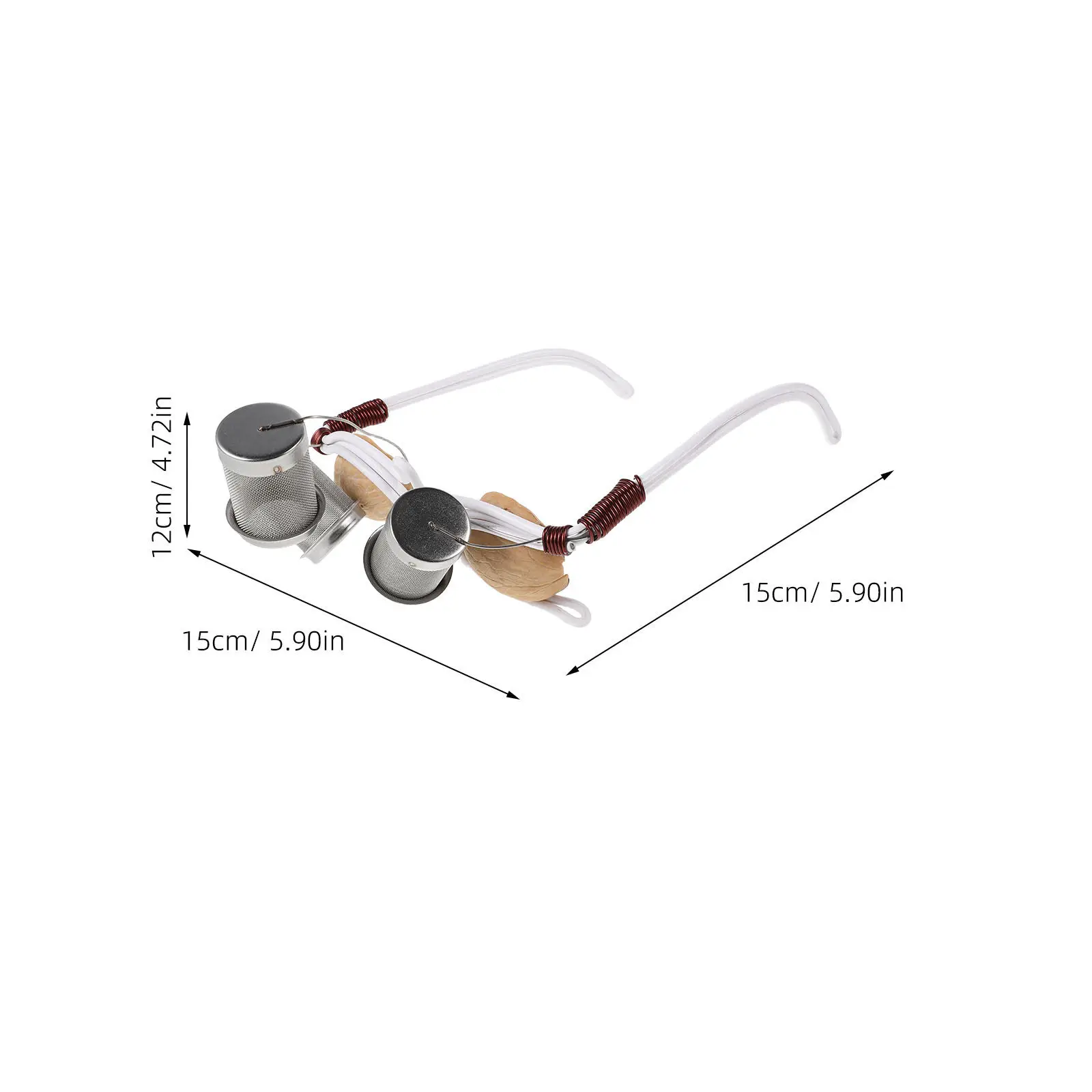 Natural Walnut Shell Moxa Burner Glasses Frame Three-Mesh Eye Cups Ergonomic Tcm Eye Care Home Spa Portable Herbal Moxa