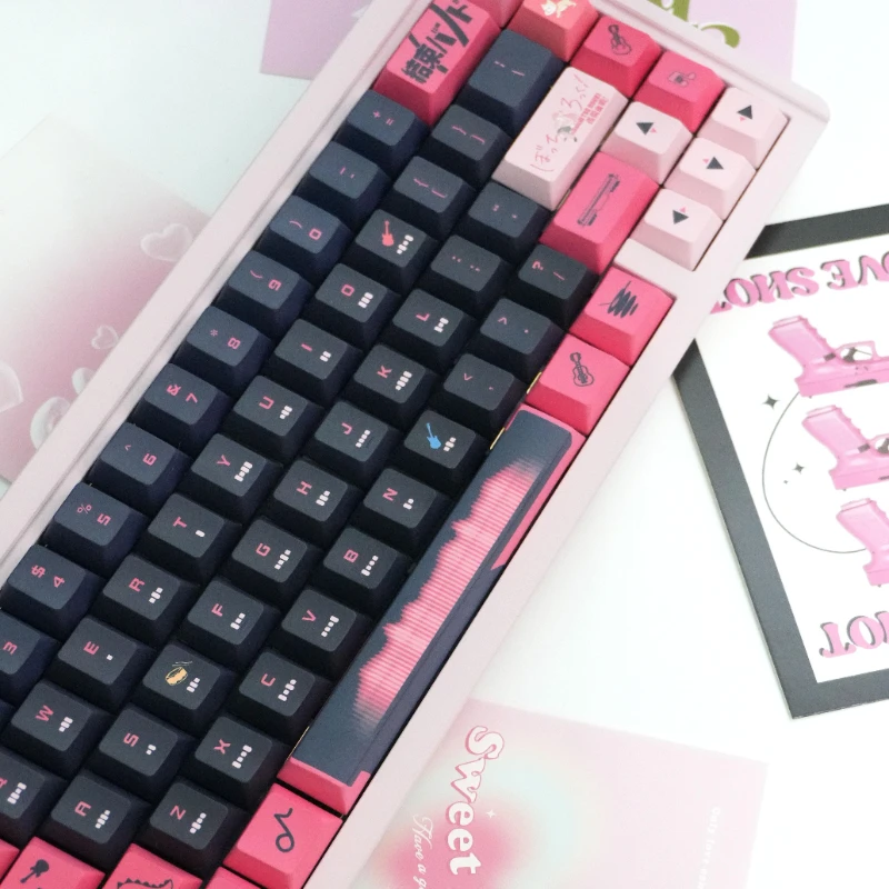 Bocchi-chan Theme Keycaps Set PBT Cherry Profile Custom Original Handmade Keycaps for Mechanical Keyboard Accessories Gift DIY