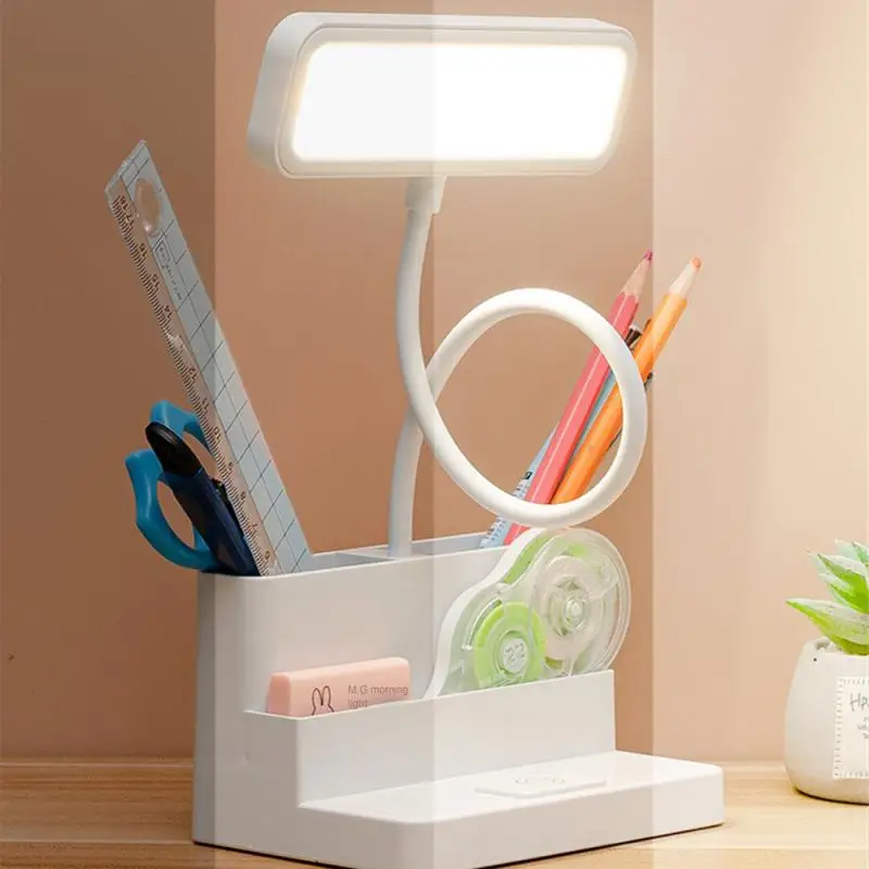 Imagem -04 - Foldable Bedside Reading Lights Decoração do Quarto Suporte de Caneta Dupla Luz Noturna Recarregável Office Desk Lamp