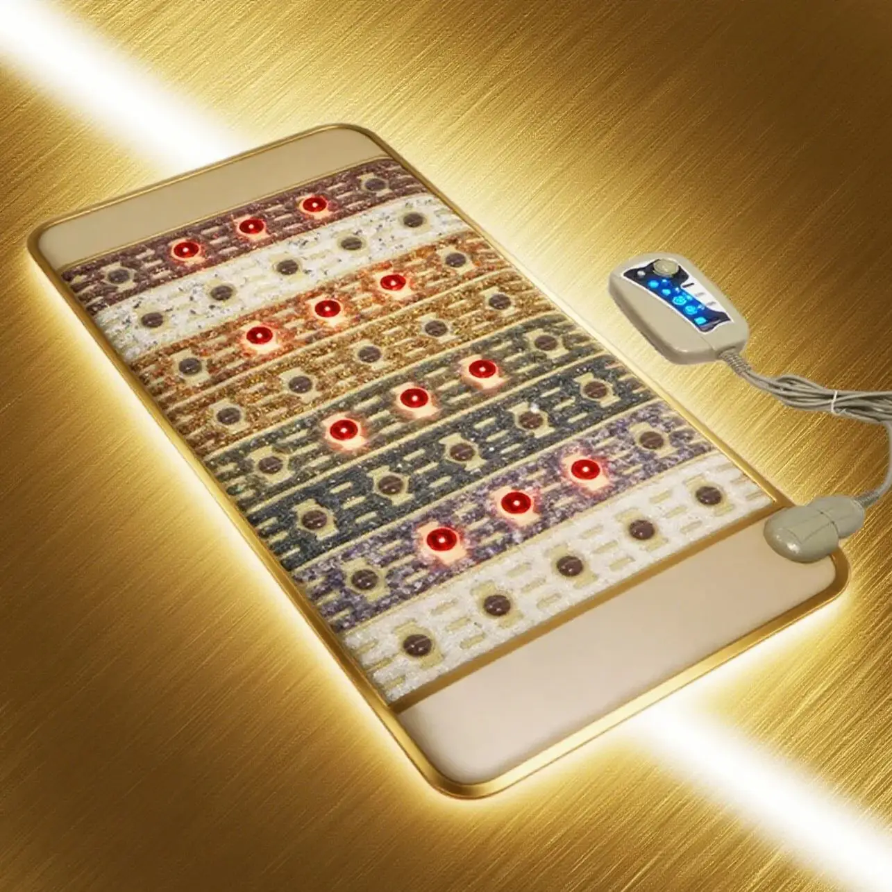 7-Chakra Healing Mat with PEMF & Photon Therapy - Far Infrared Heating Pad for Back Pain Relief, Energy Balance & Relaxation