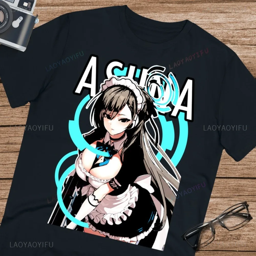 Hot Game Blue Archive Kawaii Asuna Ichinose Waifu TShirt Casual Fashion Loose Harajuku Otaku Streetwear ACG Cosplay T Shirt
