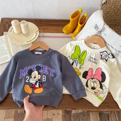 0-4 Age Disney Mickey Long Sleeve Tops Loose Fashion Children's Sweatshirt Spring Autumn Kids Clothing Round Collar Hoodies