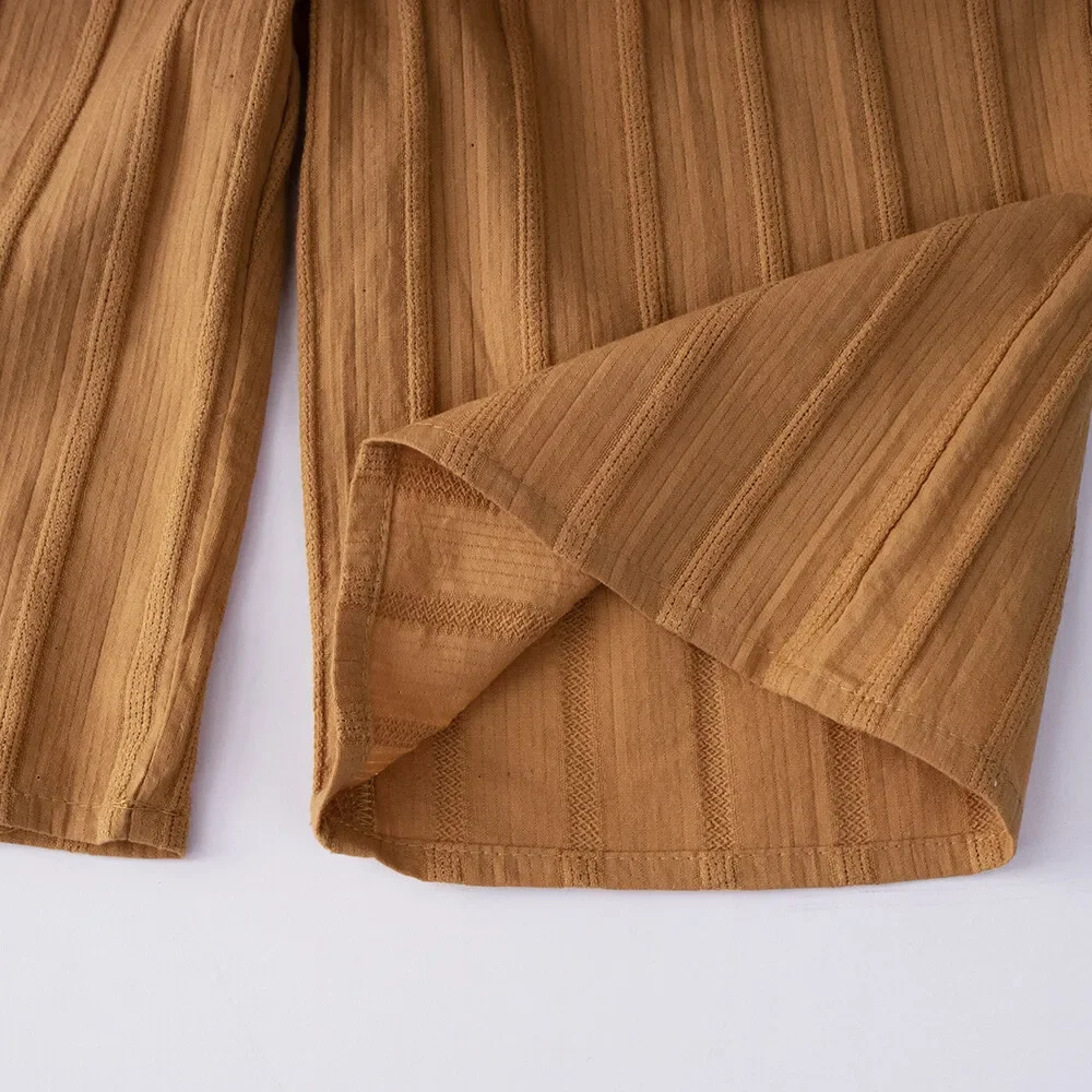 Pakaian Musim Panas untuk Anak Perempuan Usia 3-7 Tahun, Atasan Tanpa Lengan dengan Tali + Celana Kaki Lebar, Set 2 Pcs, Pakaian Kasual Anak Warna Solid