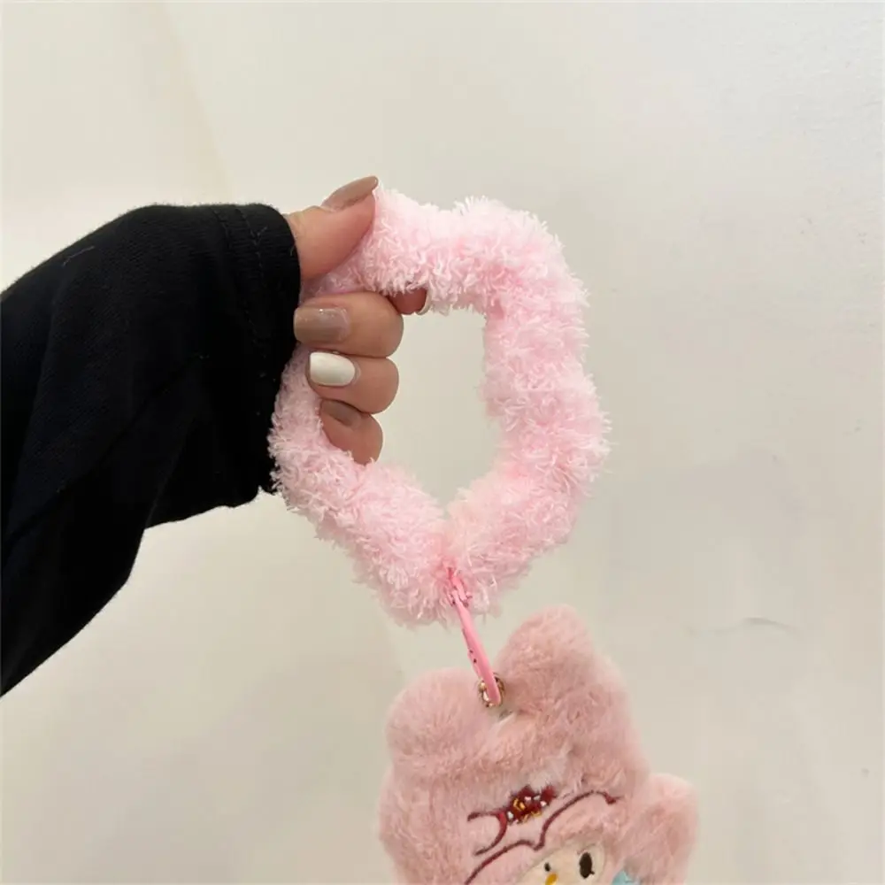 Korean Cute 3D Fur Star Hanging Ring For Phone Soft Fuzzy Plush Strap Winter Anti-Lost Bracelet Keychain Gift