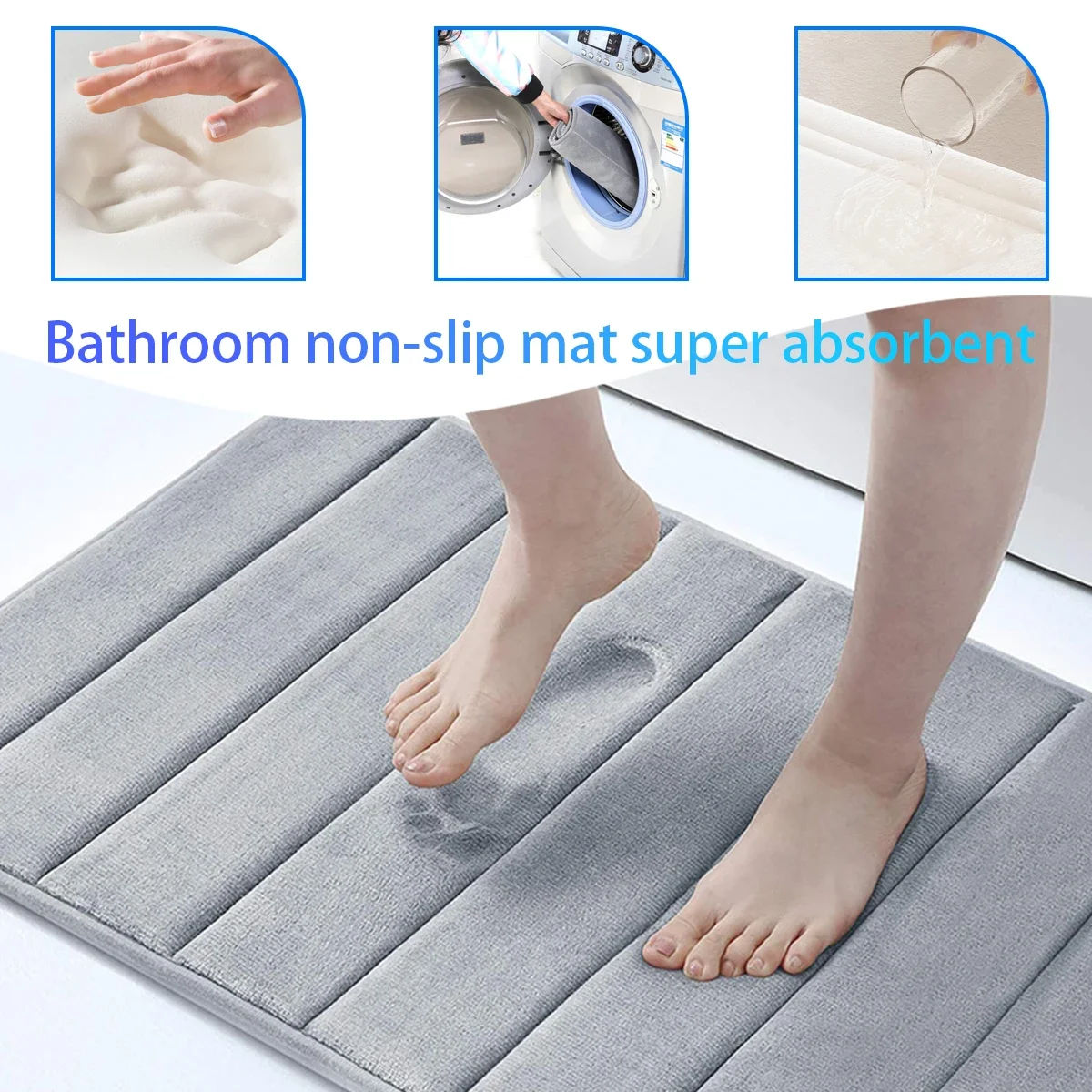 

Home Bath Mat Super Absorbent Bathroom Carpets Rugs Soft Memory Foam Floor Bedroom Toilet Floor Shower Rug Home Decor