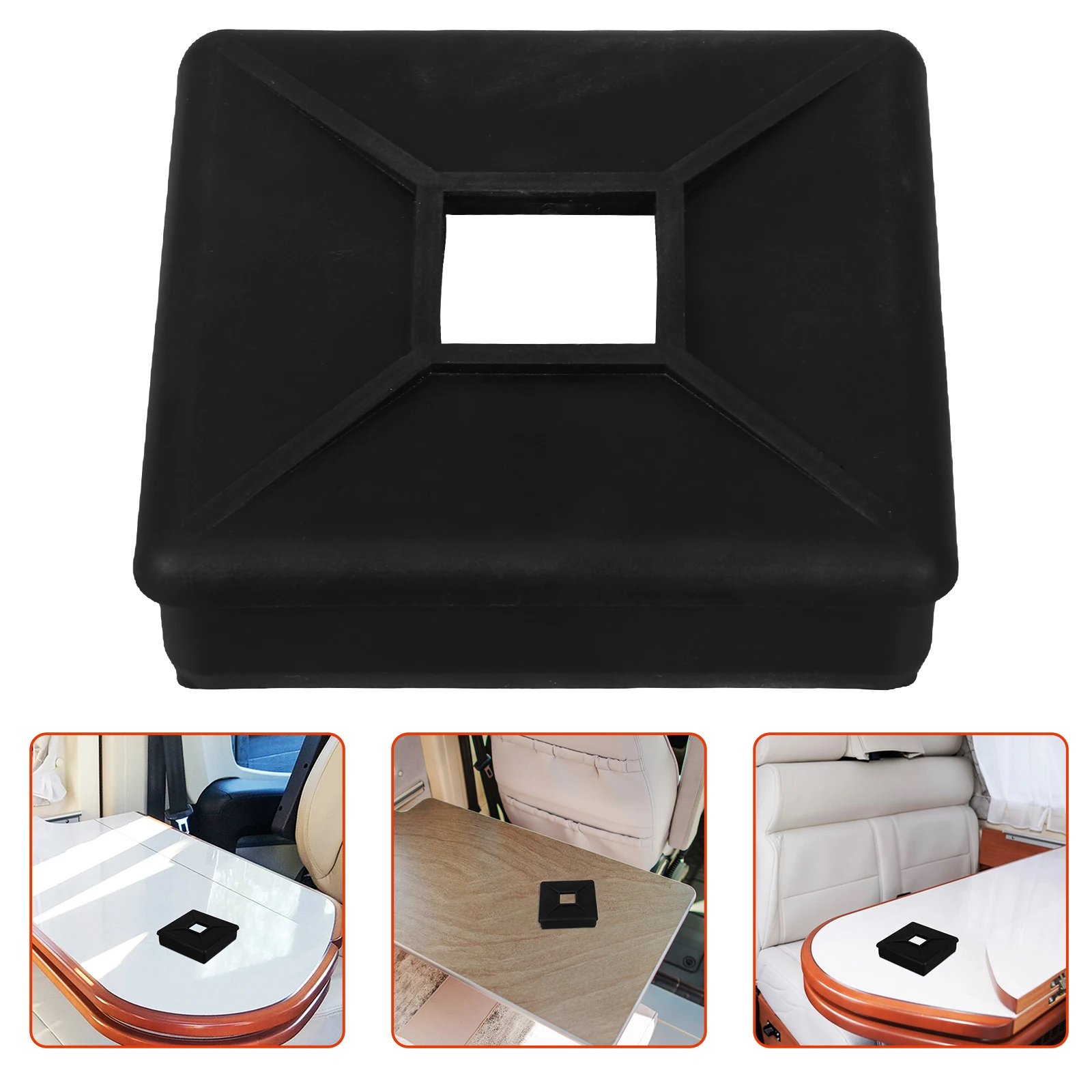 

Black Rubber Bumper End Cap Square Cover for Trailer Parts Protective Function Durable Material Easy Installation