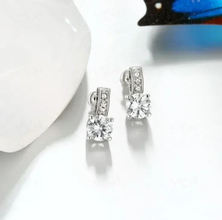 NEW Fashion jewelry hollowed-out 925 SILVER heart pendant earrings Crystals From Austrian ELEMENTS for women gift