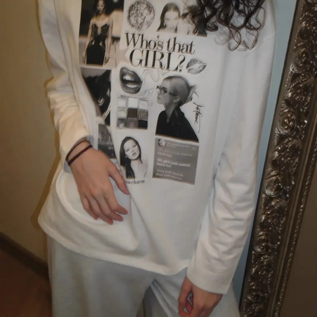French Fashionable Blouse Unique Women Pure Cotton Long Sleeve T-Shirt Autumn Trendy Loose Design Casual Top Women Large Size