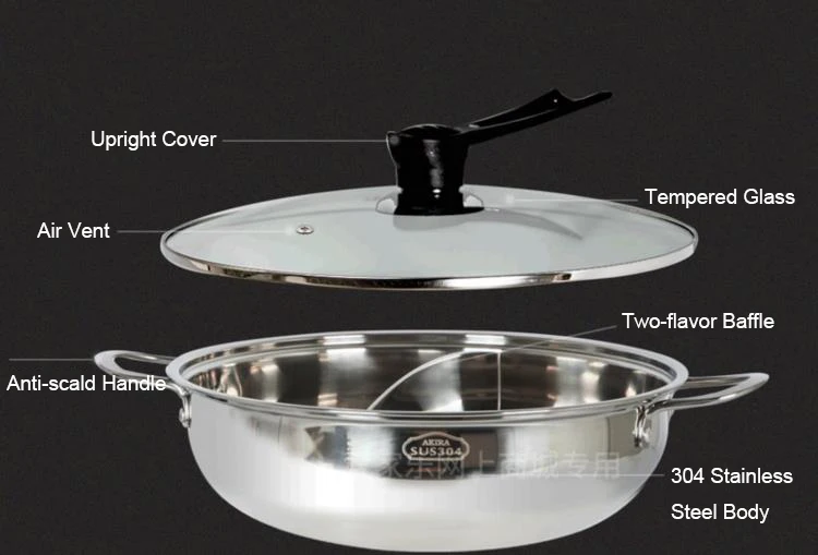 多機能電気鍋,大容量,5リットル,分割,ステンレス鋼