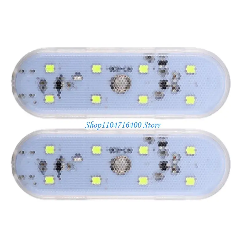 

y1gd 1 Pair Night Reading Light Car Interior 8 LEDs Wireless Touch Light Car Ceiling Lights Lighting Car Accessories