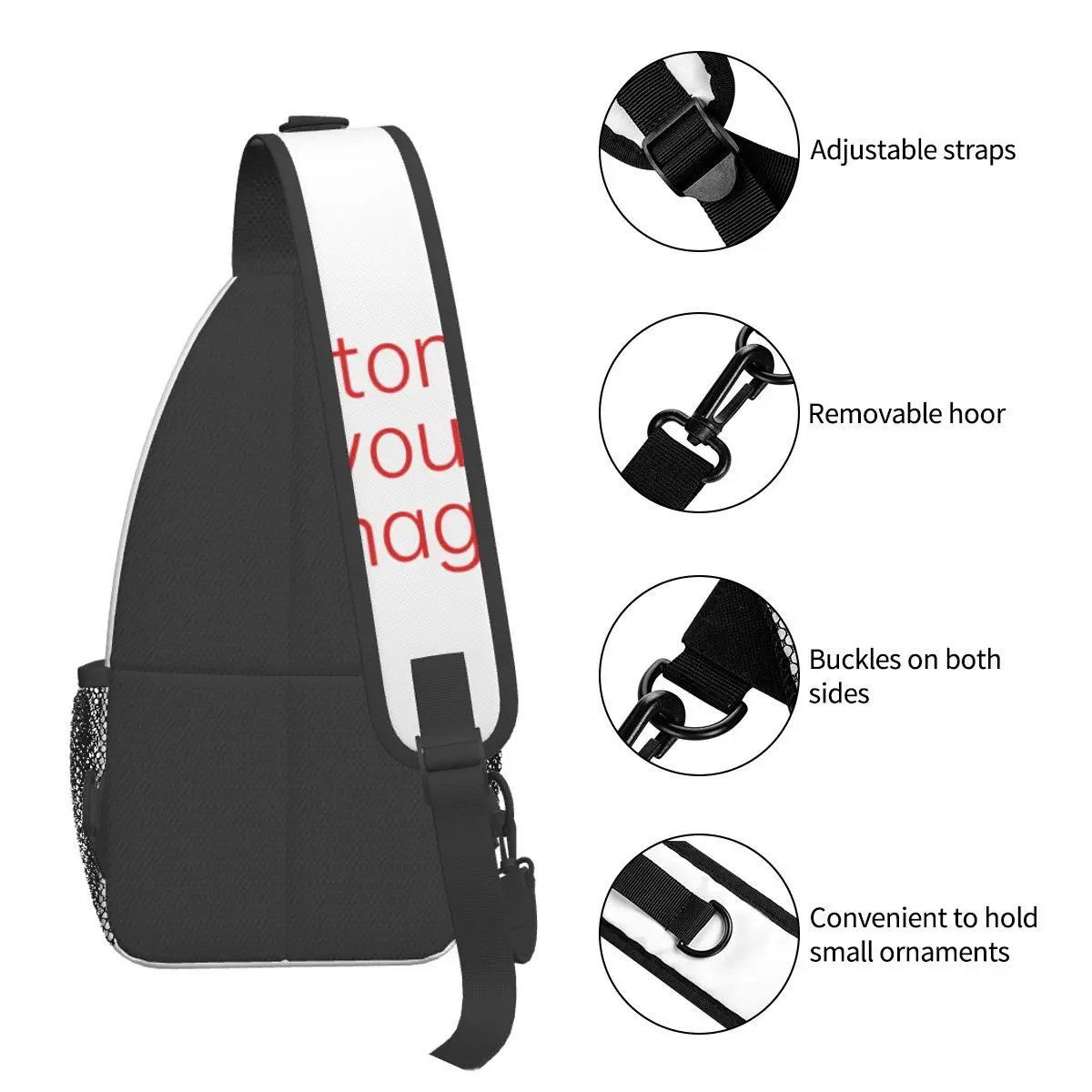 Personalized Custom Your Image Crossbody Sling Bag Fashion Chest Bag Shoulder Backpack Daypack for Travel Hiking Camping Bookbag