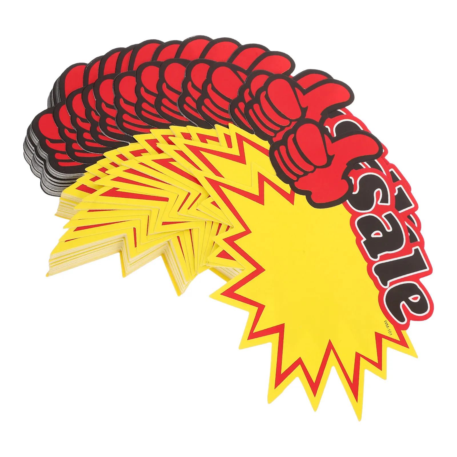 

100Pcs Star Shaped Burst Price Tags Yellow Blank Retail Display Tags for Supermarket Clothing Store Garage Sale Promotional Sale