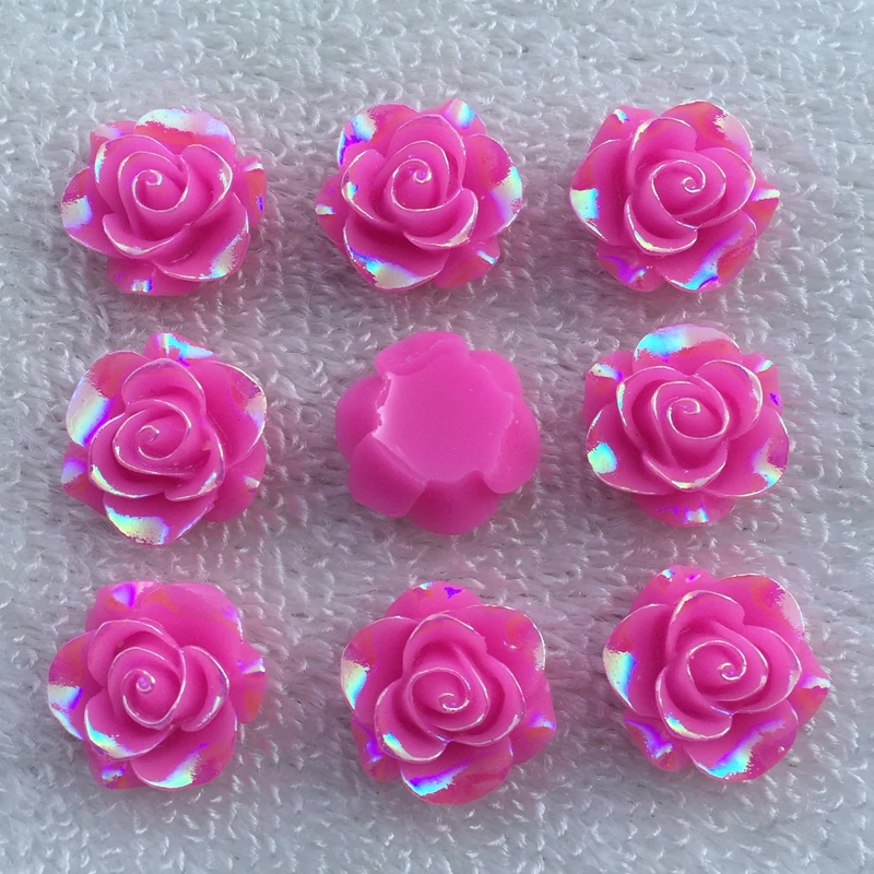 10pcs New fashion style Flower Rhinestone AB Resin Flatback 19mm handsewing gem stones crystal -E65