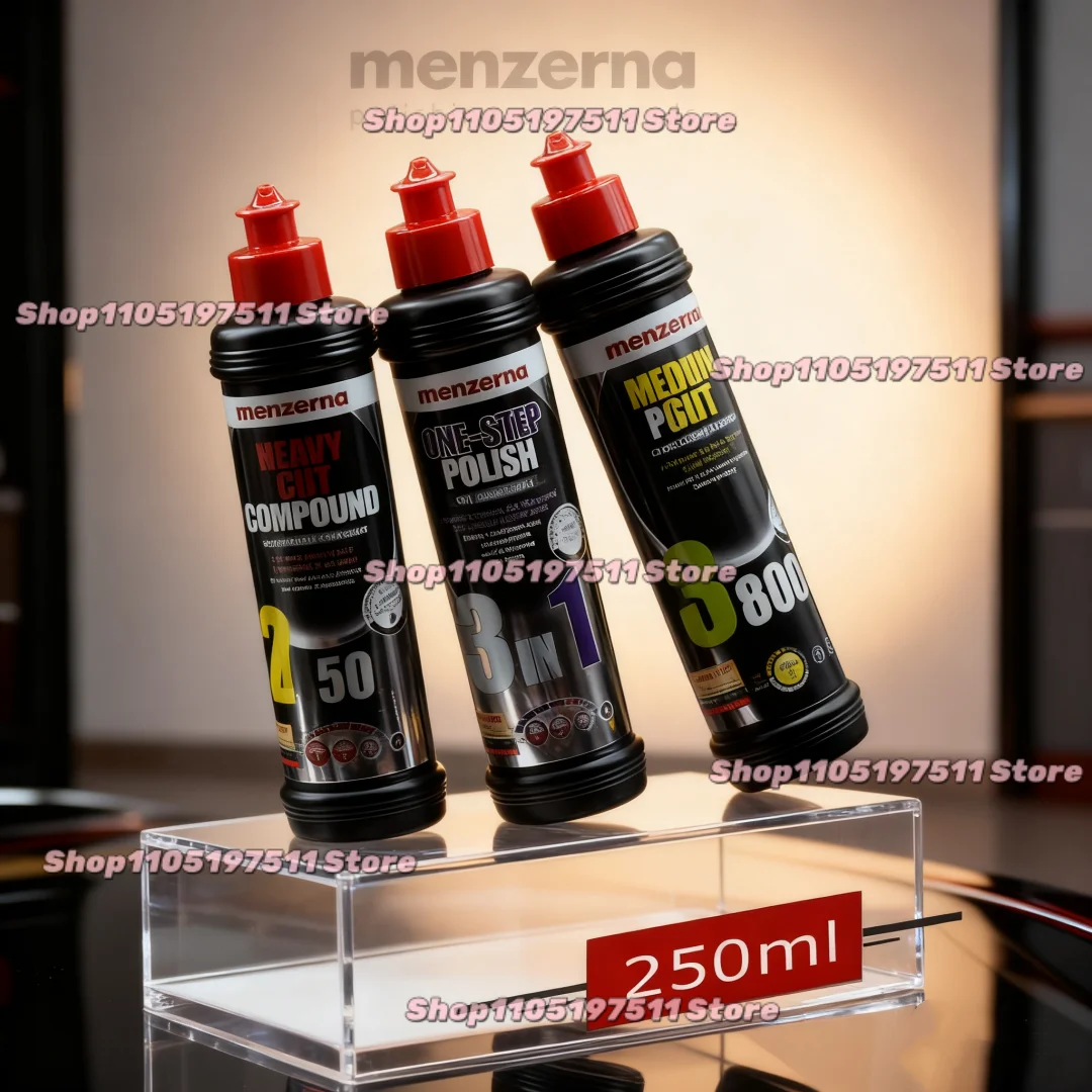 Solución de líquido de pulido Menzerna, 250ml, reparación de arañazos, restauración de espejos, pintura de fibra de carbono para compuestos de pulido de coche, cera