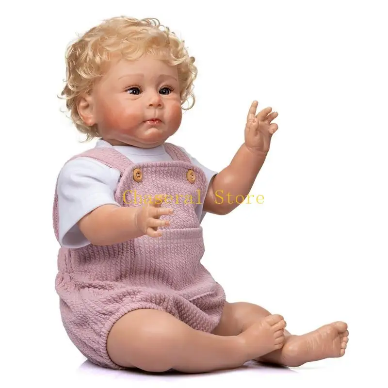 E7CE 55cm/21 pouces Reborns pour poupée bébé fille pour poupée nourrissante pour poupée réaliste fait à main en vinyle souple