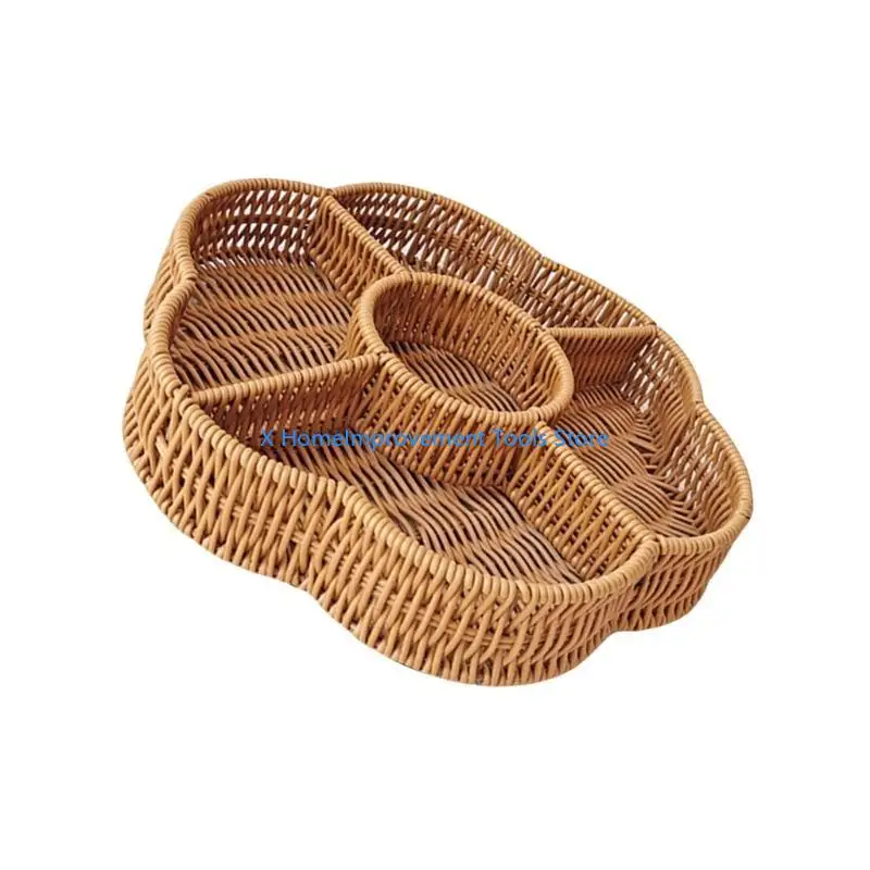 

User Friendly Imitation Rattan Baskets Tray for Unique Serving and Storage 31KA