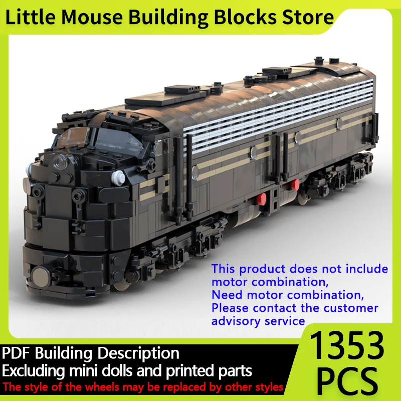 

City Car Model MOC Building Bricks Railroad EMD E8 Diesel Locomotive Modular Technology Gifts Holiday Assemble Children Toy Suit