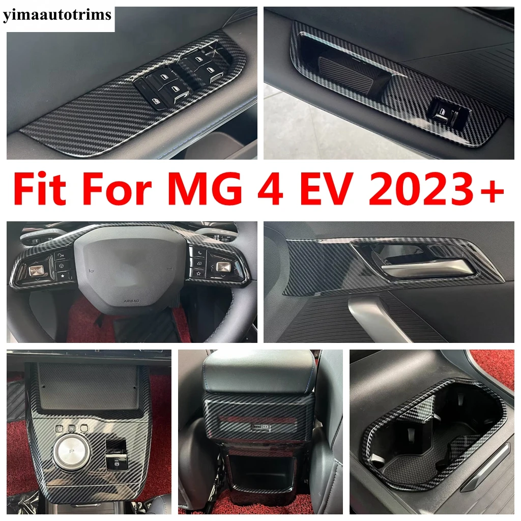 

Window Lift / Head Light / Steering Wheel / Gear Shift Panel Cover Trim For MG 4 EV 2023 2024 Carbon Fiber Accessories Interior