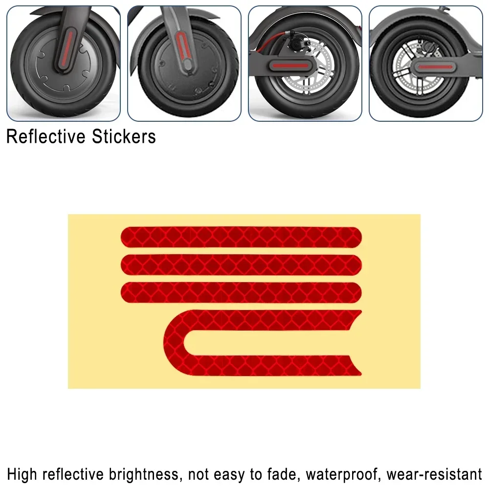 지지대 스탠드 미등 고무 캡 스티커 포함 타이어 전방 후방 펜더 높이 조절 패드 키트, 샤오미 M365 프로 1S 용, 10 인치 개조